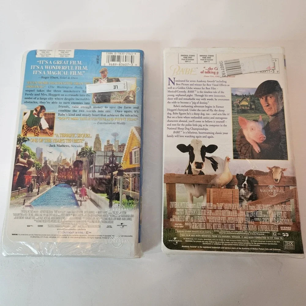 Babe VHS Bundle Sealed Brand New 1995 & 1998 Adventure G Rated Live Action Pigs